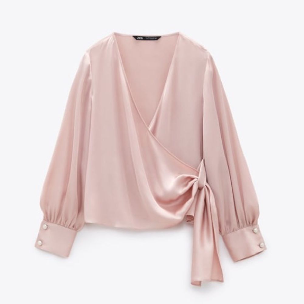 ZARA SATIN CROSSOVER TOP - Picture 3 of 6